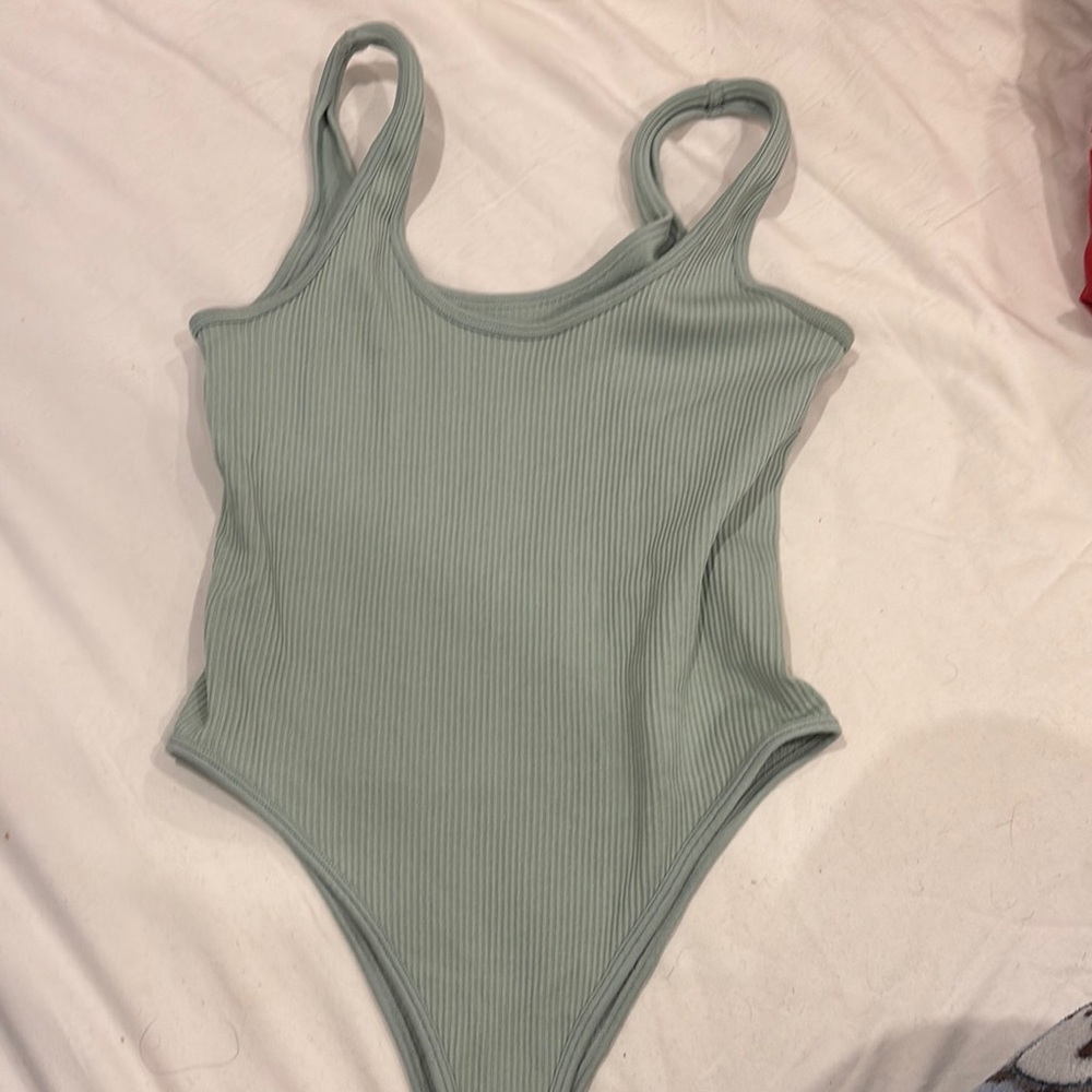 Kids Ribbed One Piece Swimsuit - Green